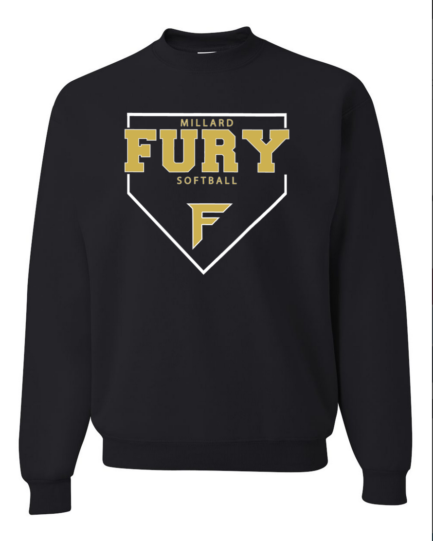 Fury Gold - Home Plate/White – Black Crewneck