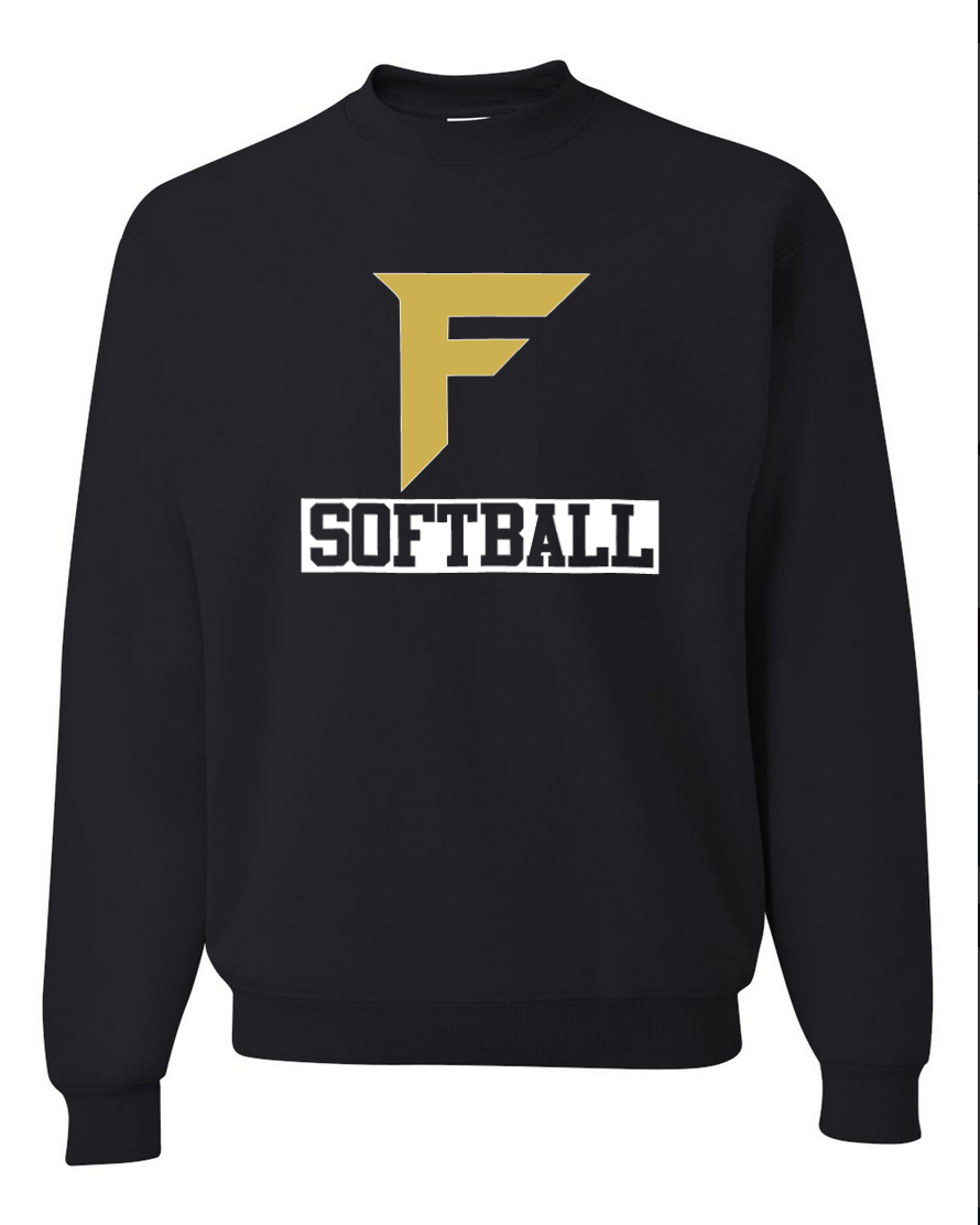 Fury Gold – F Softball/White – Black Crewneck