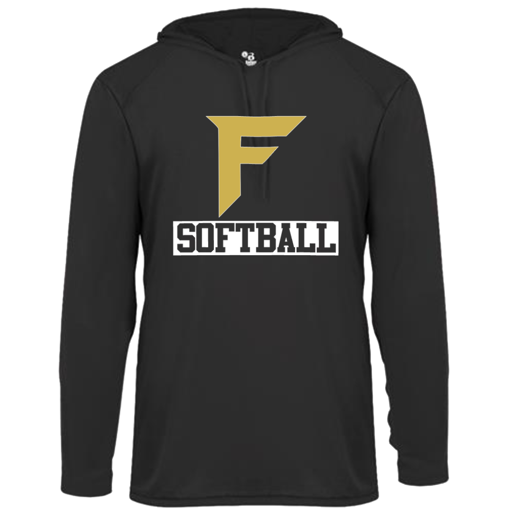 Fury Gold – F Softball/White – Black Performance Hoodie