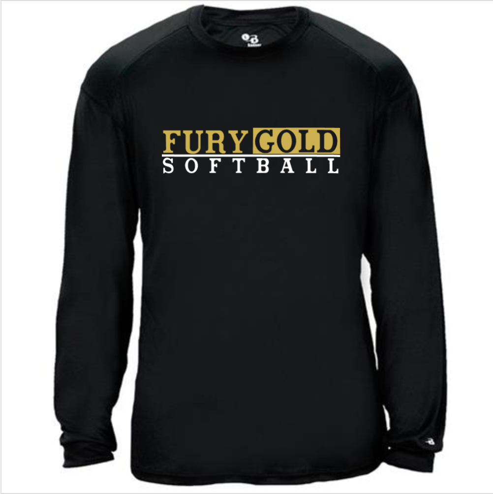 Fury Gold – Fury Gold Softball – Black Performance Long Sleeve
