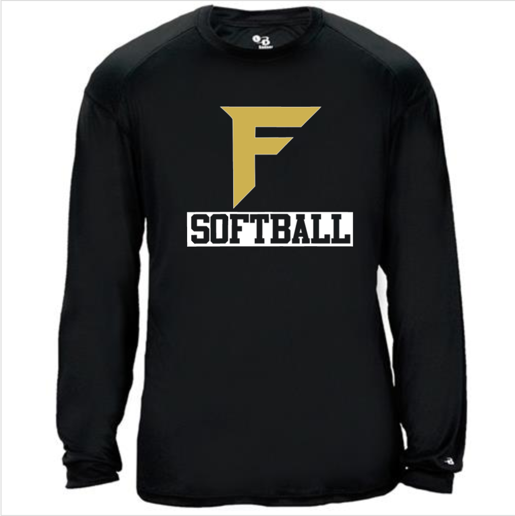 Fury Gold – F Softball/White – Black Performance Long Sleeve
