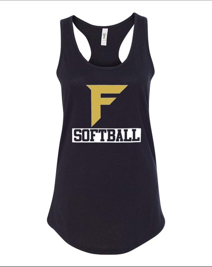 Fury Gold – F Softball/White – Black Tank Top