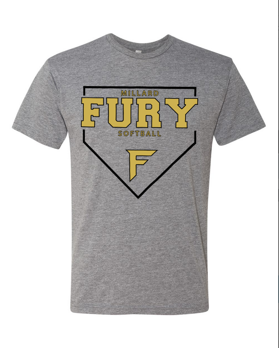 Fury Gold - Home Plate/Black - Gray T-Shirt