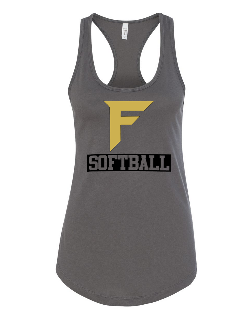 Fury Gold – F Softball/Black – Dark Gray Tank Top