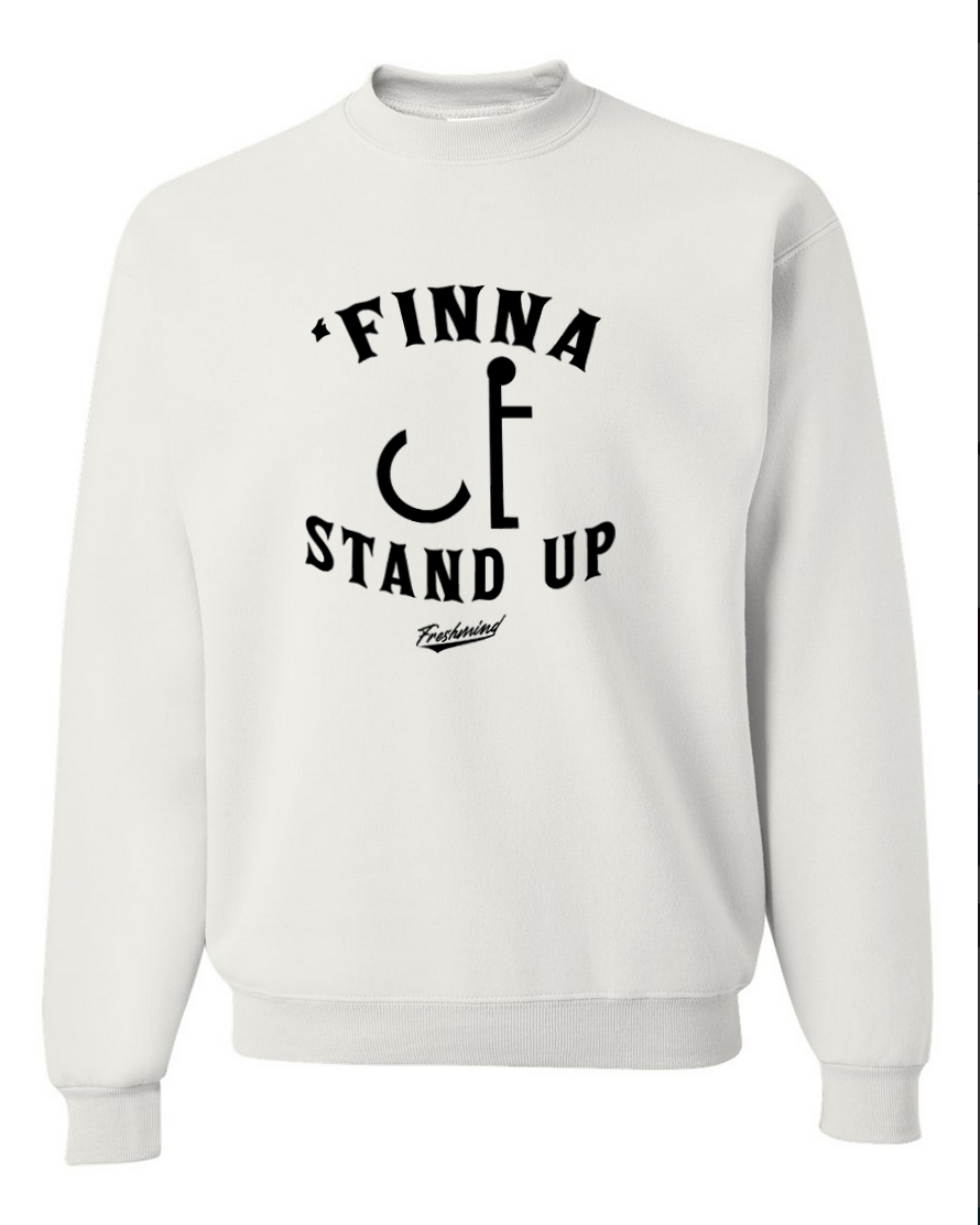 Finna Stand Up - White Crewneck