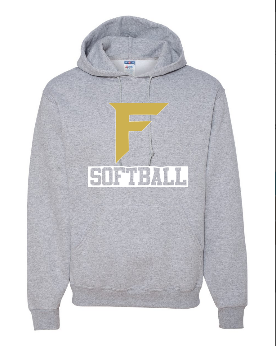 Fury Gold – F Softball/White – Gray Hoodie