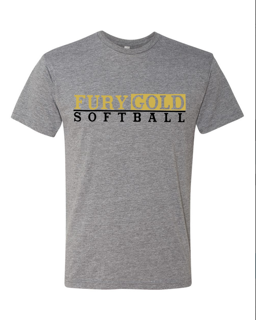 Fury Gold – Fury Gold Softball/Black – Gray T-shirt