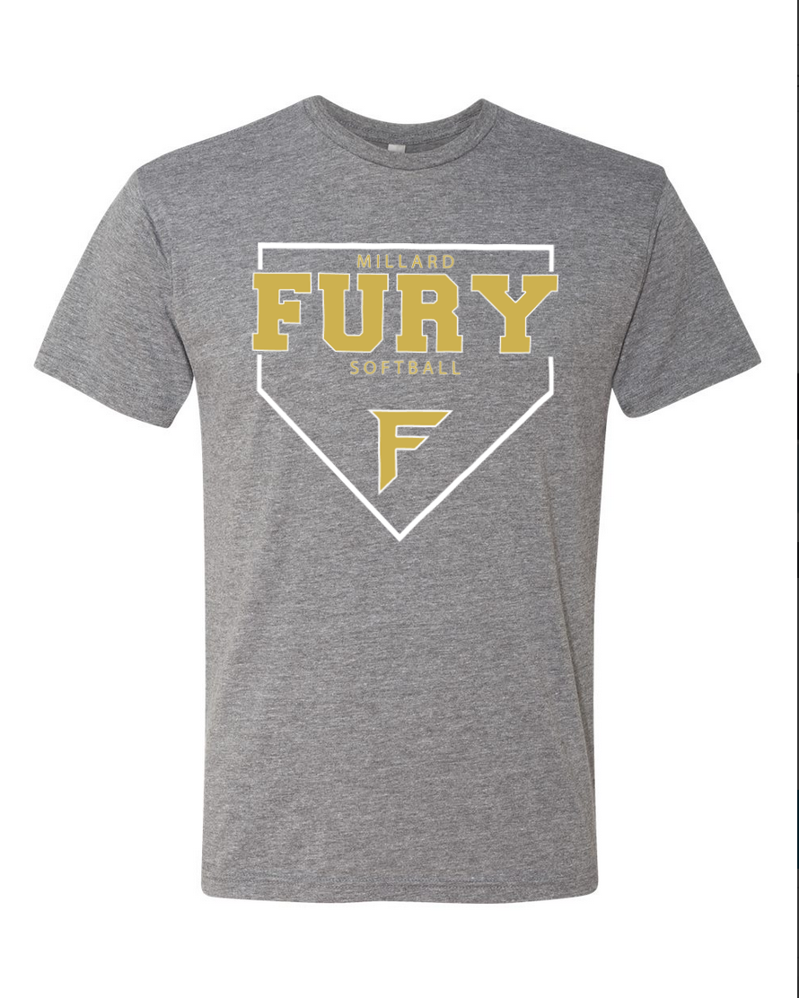 Fury Gold - Home Plate/White - Gray T-Shirt
