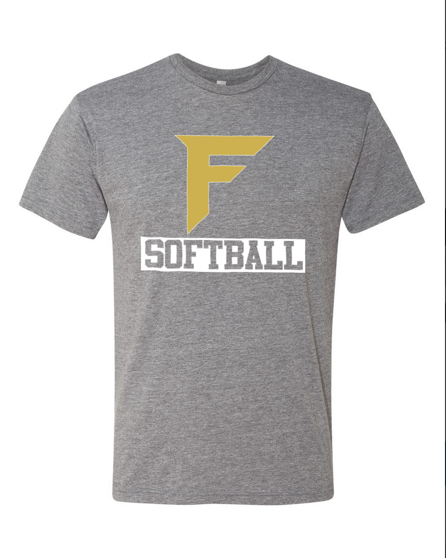 Fury Gold – F Softball/White – Gray T-Shirt