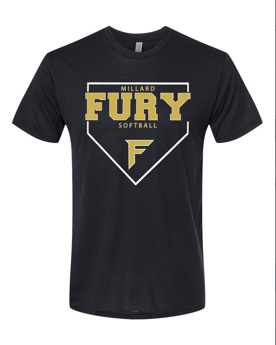 Fury Gold - Home Plate/White - Black T-Shirt