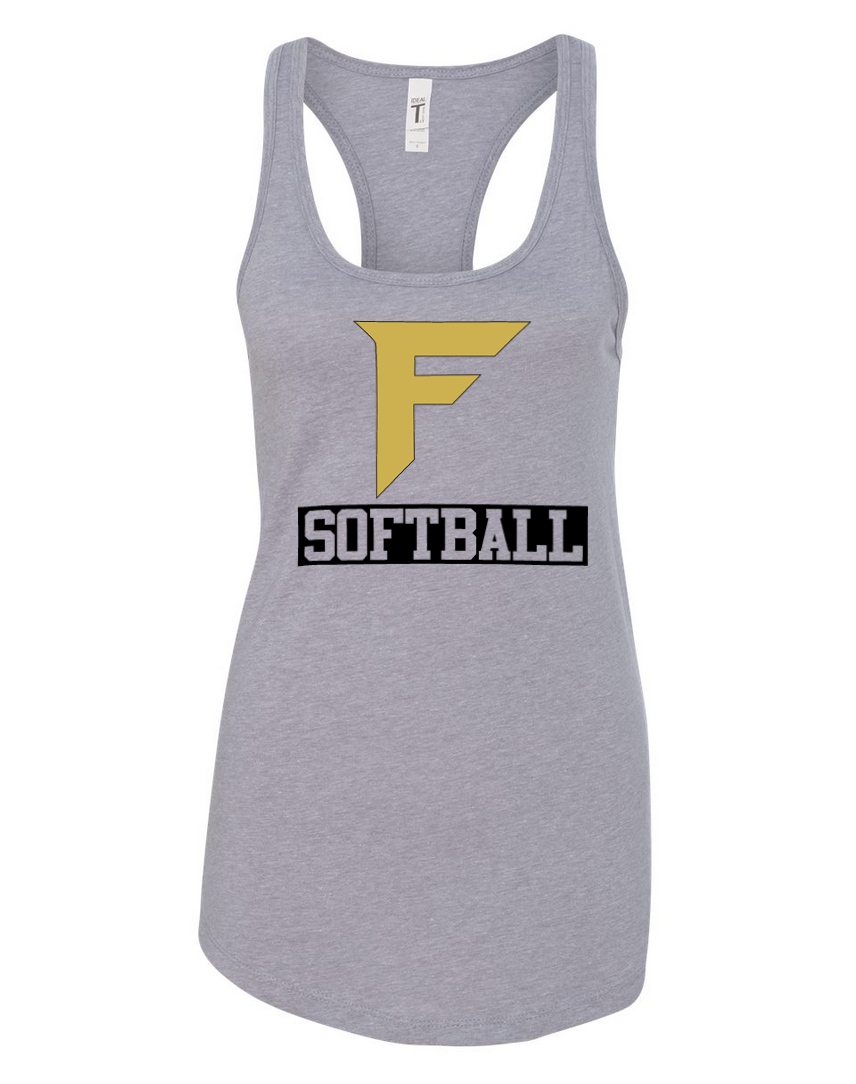Fury Gold – F Softball/Black – Light Gray Tank Top