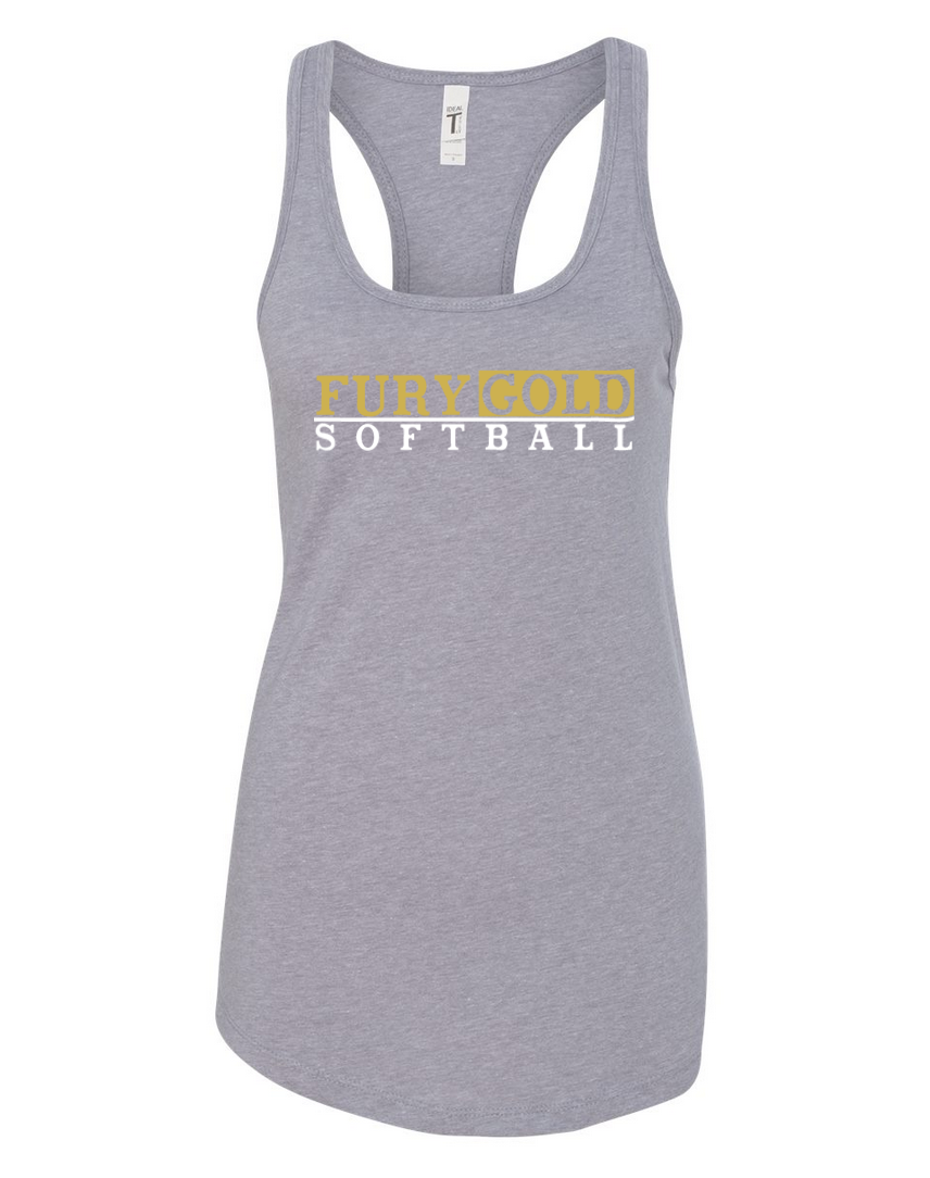 Fury Gold – Fury Gold Softball/White – Light Gray Tank Top