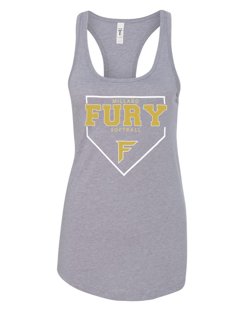 Fury Gold - Home Plate/White – Light Gray Tank Top
