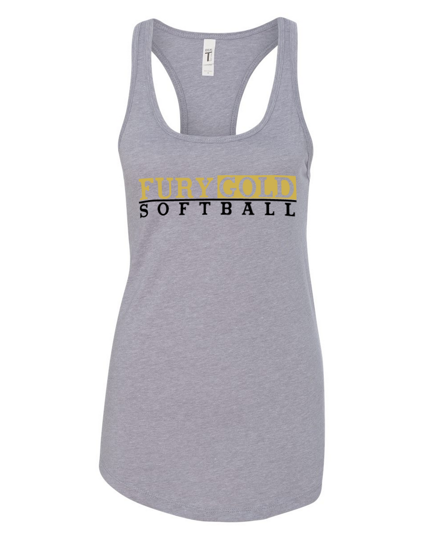 Fury Gold – Fury Gold Softball/Black – Light Gray Tank Top