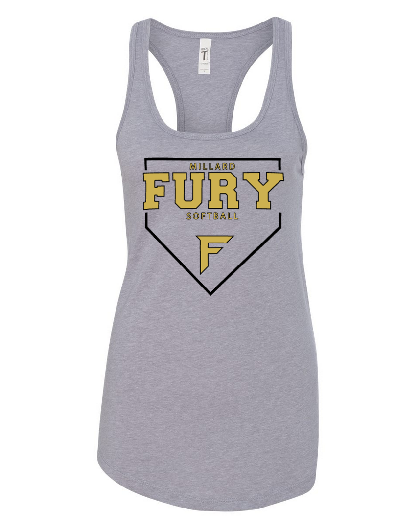 Fury Gold - Home Plate/Black - Light Gray Tank Top