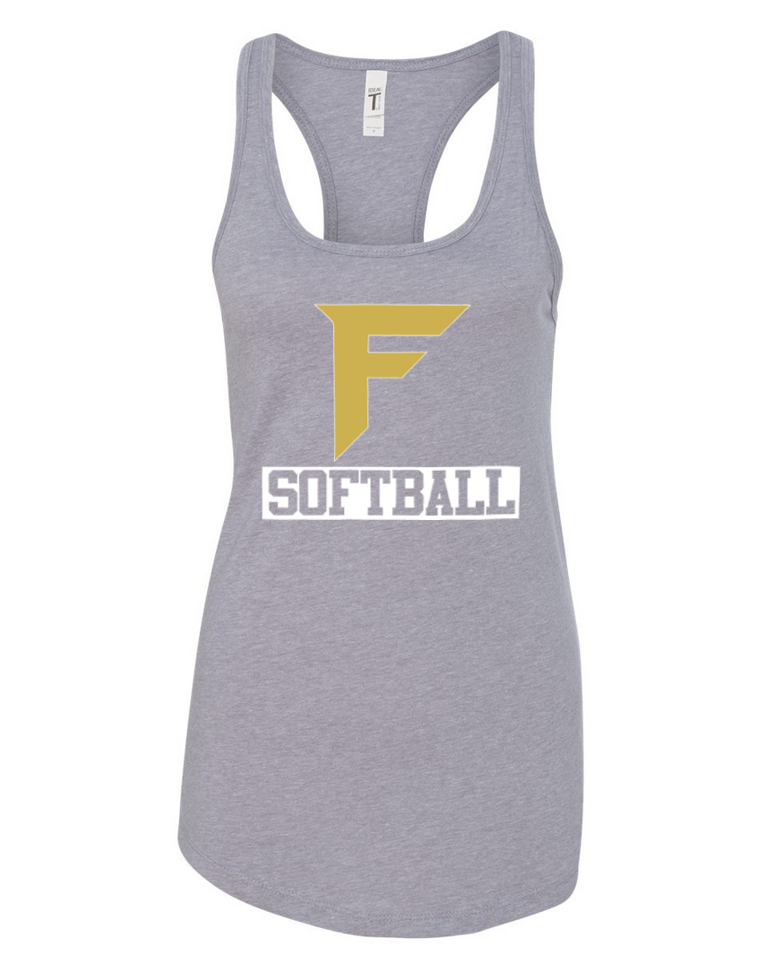 Fury Gold – F Softball/White – Light Gray Tank Top