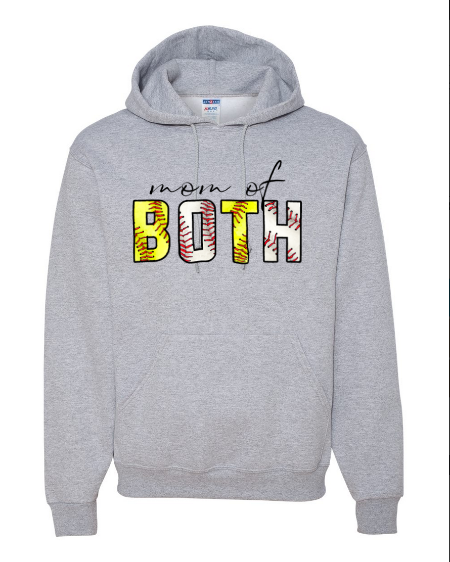 Mom of Both - Gray Hoodie