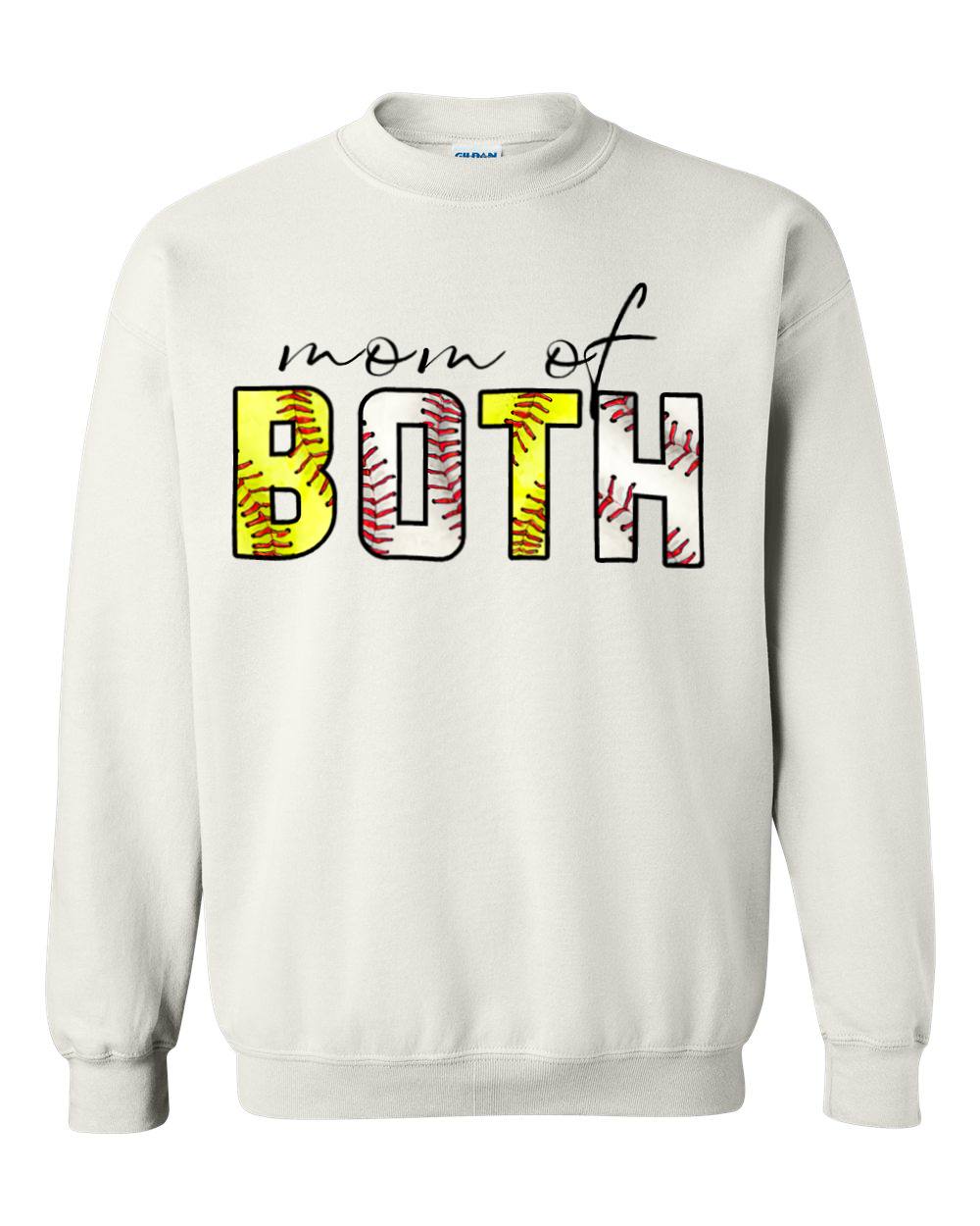 Mom of Both – White Crewneck