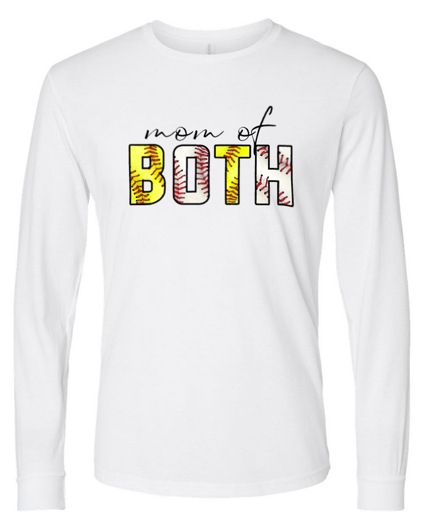 Mom of Both – White Long Sleeve