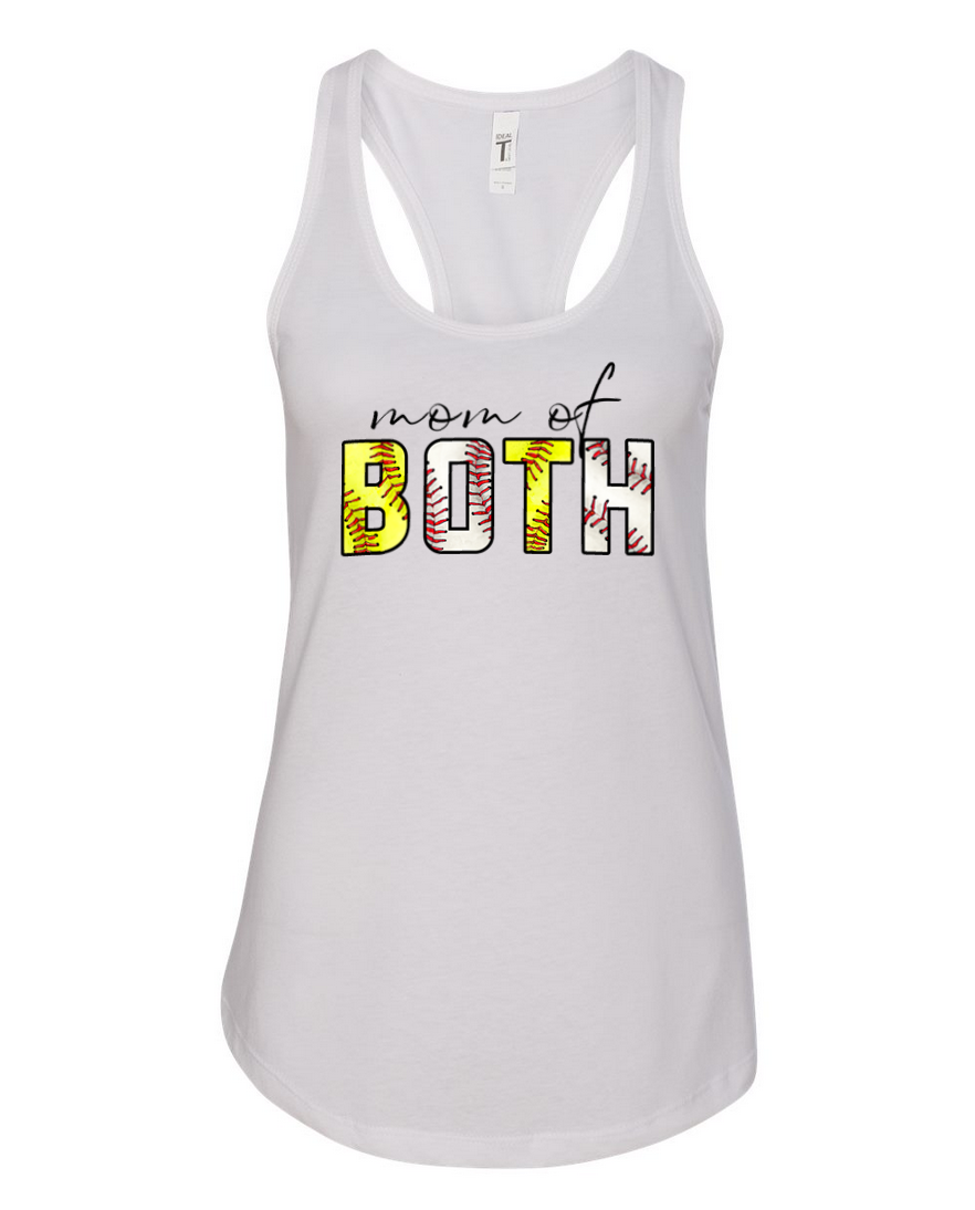 Mom of Both – White Tank Top