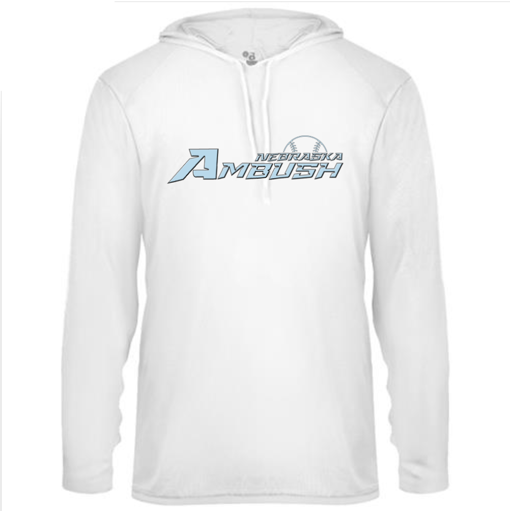 Nebraska Ambush – White Performance Hoodie