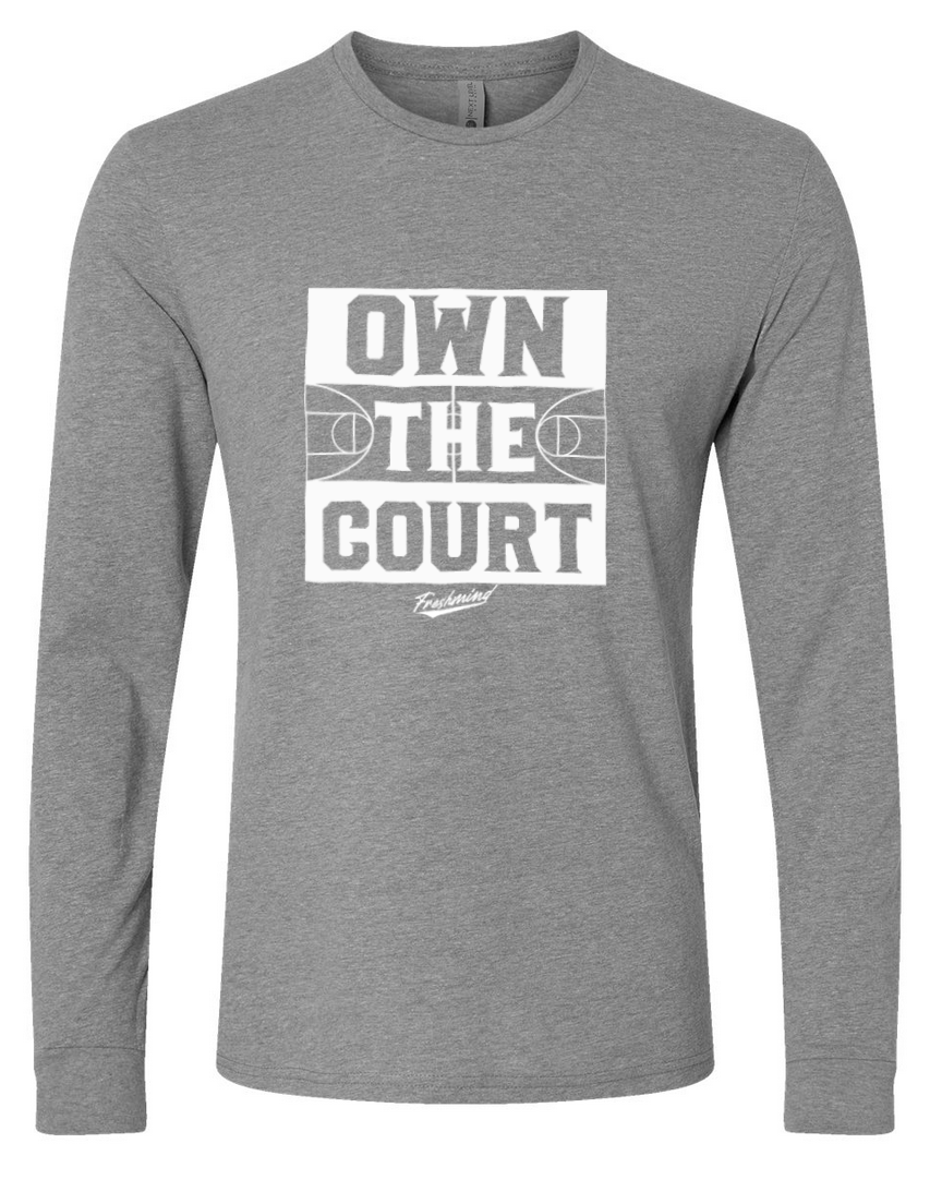 Own The Court/White – Gray Long Sleeve