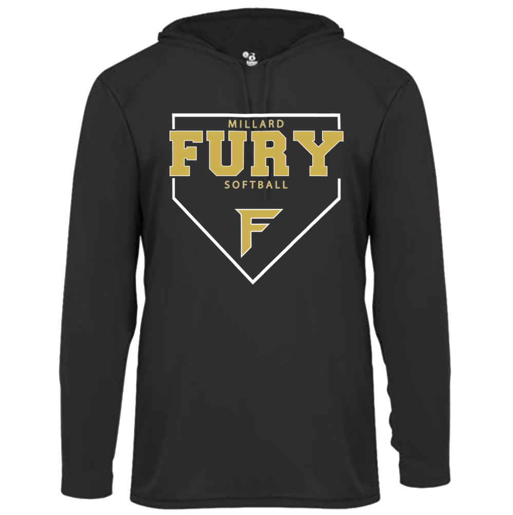 Fury Gold - Home Plate/White – Black Performance Hoodie