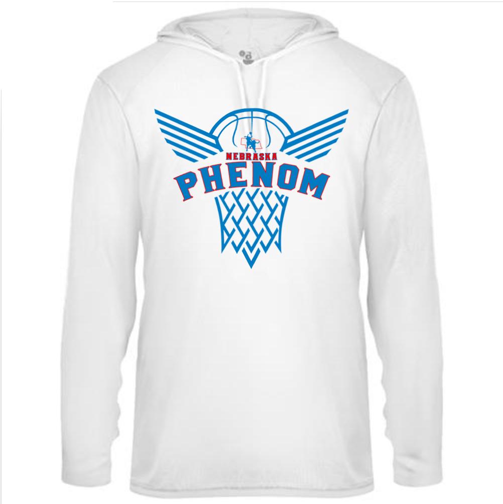 Phenom Basketball – White Performance Hoodie