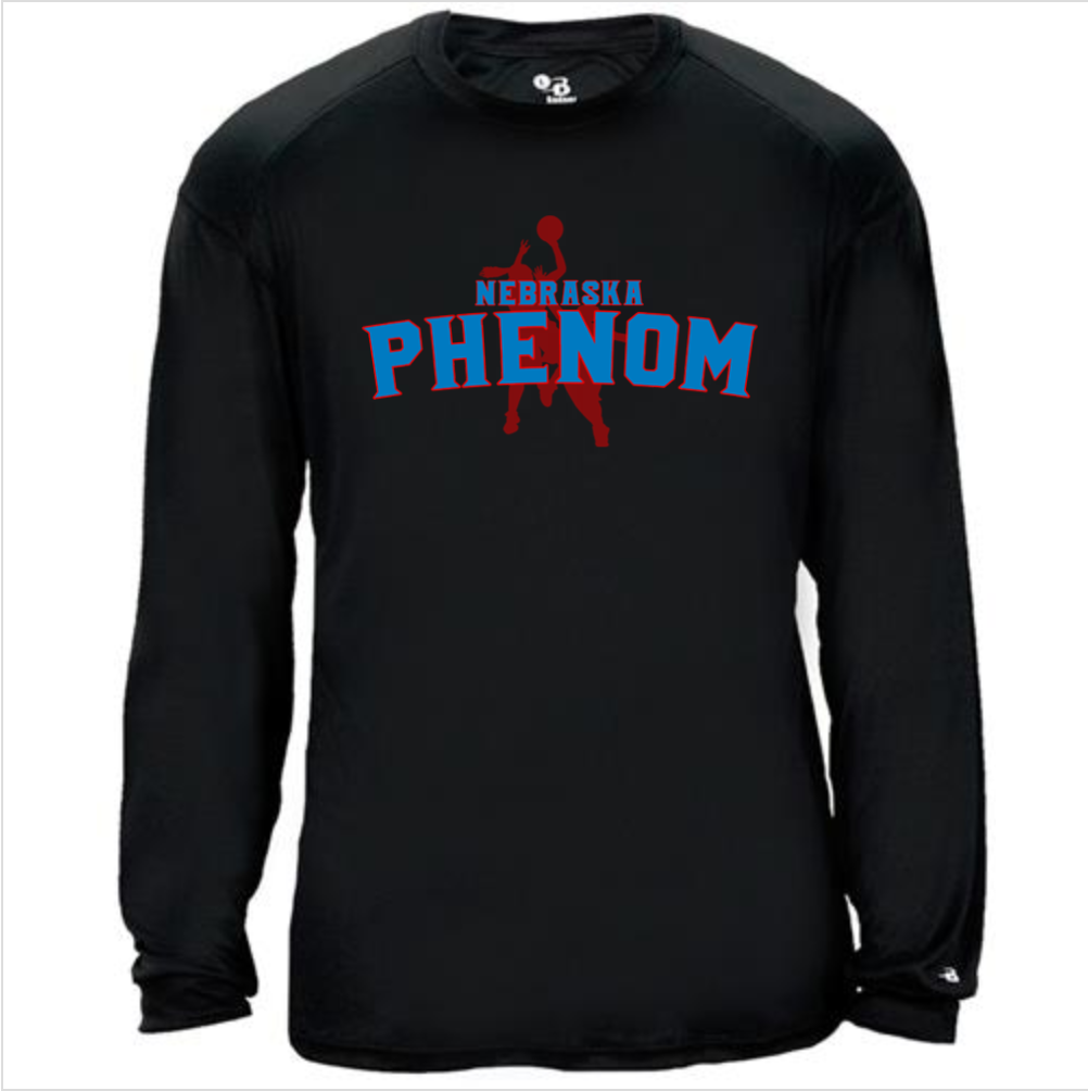Phenom Logo – Black Performance Long Sleeve