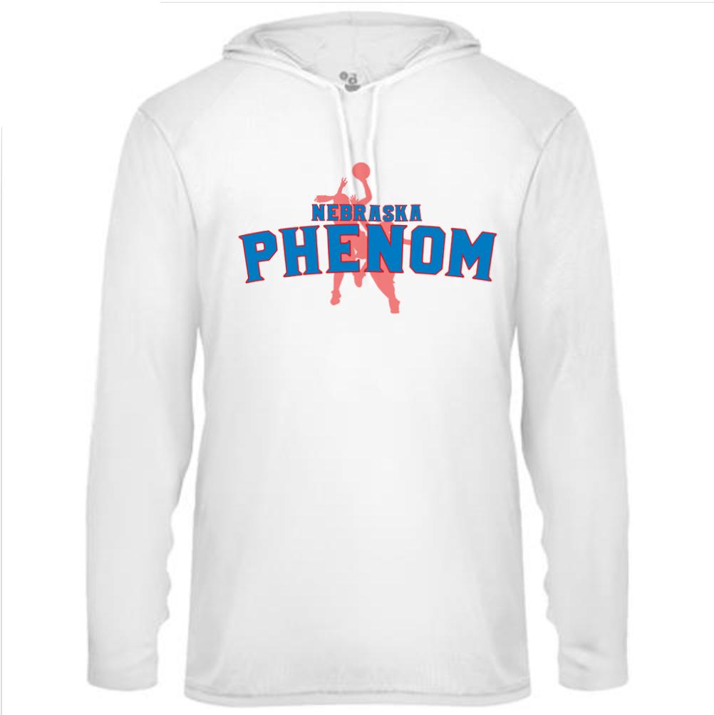 Phenom Logo – White Performance Hoodie