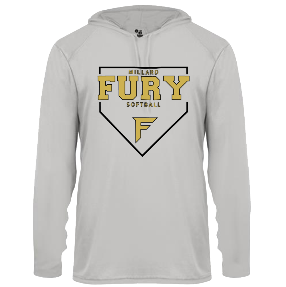 Fury Gold - Home Plate/Black - Silver Performance Hoodie