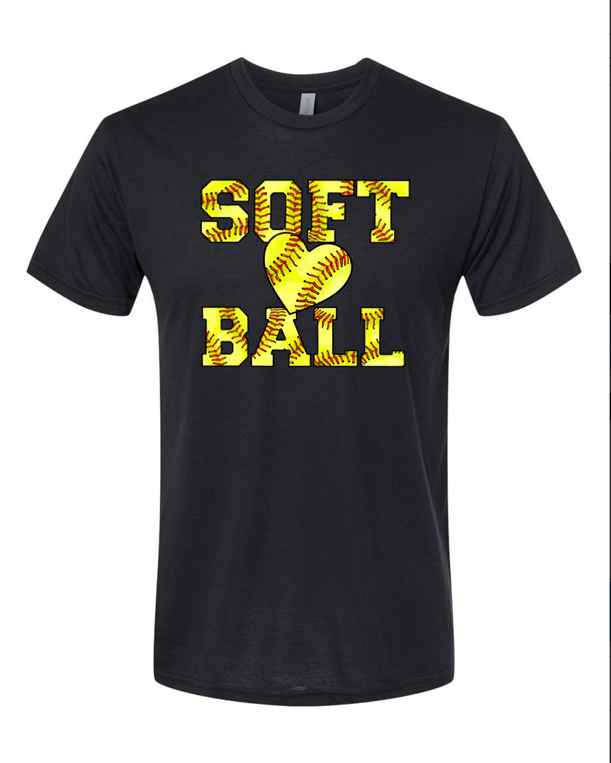 Softball – Black T-Shirt