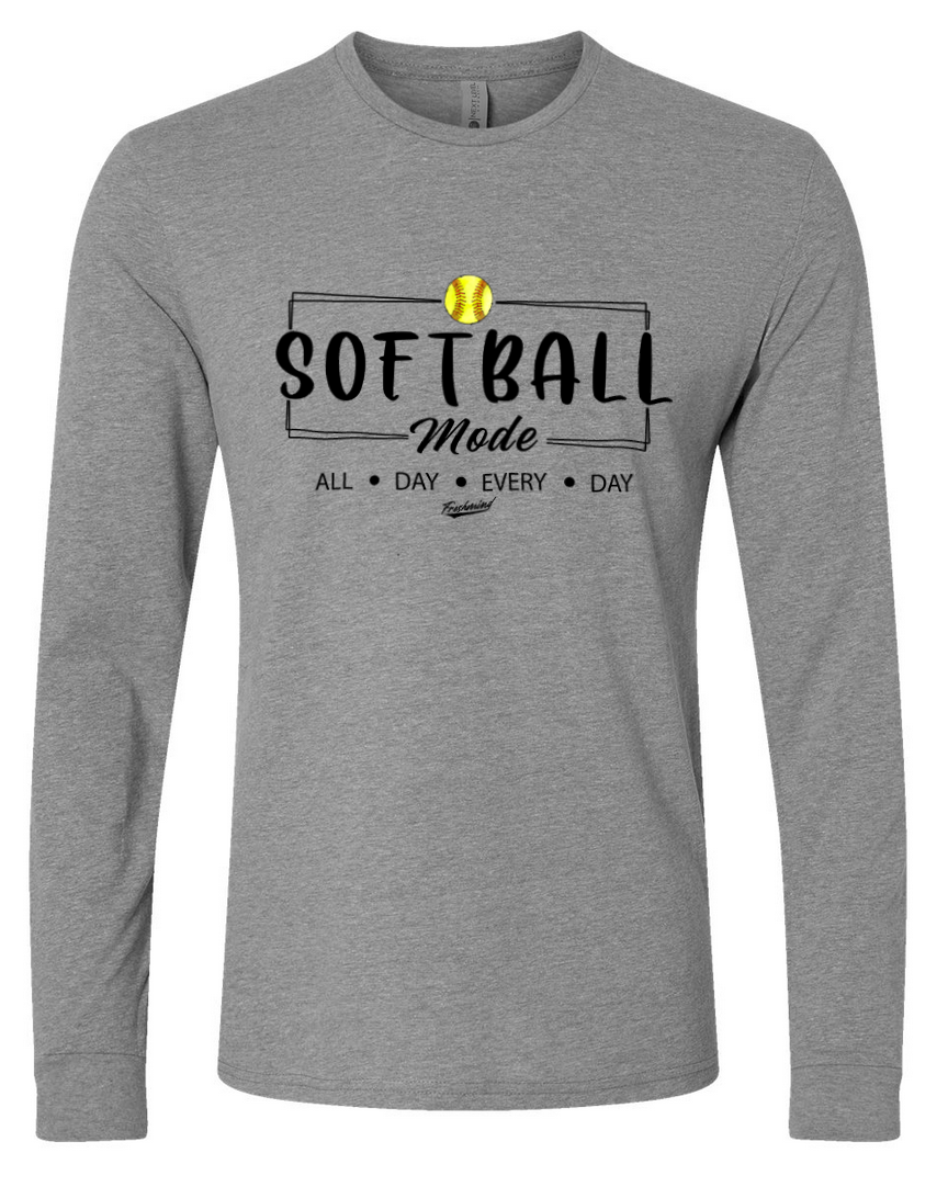 Softball Mode/Black – Gray Long Sleeve