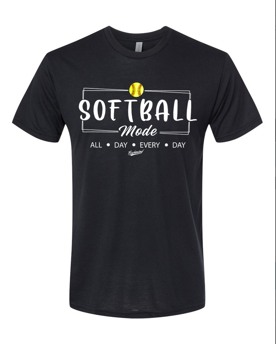Softball Mode – Black T-Shirt