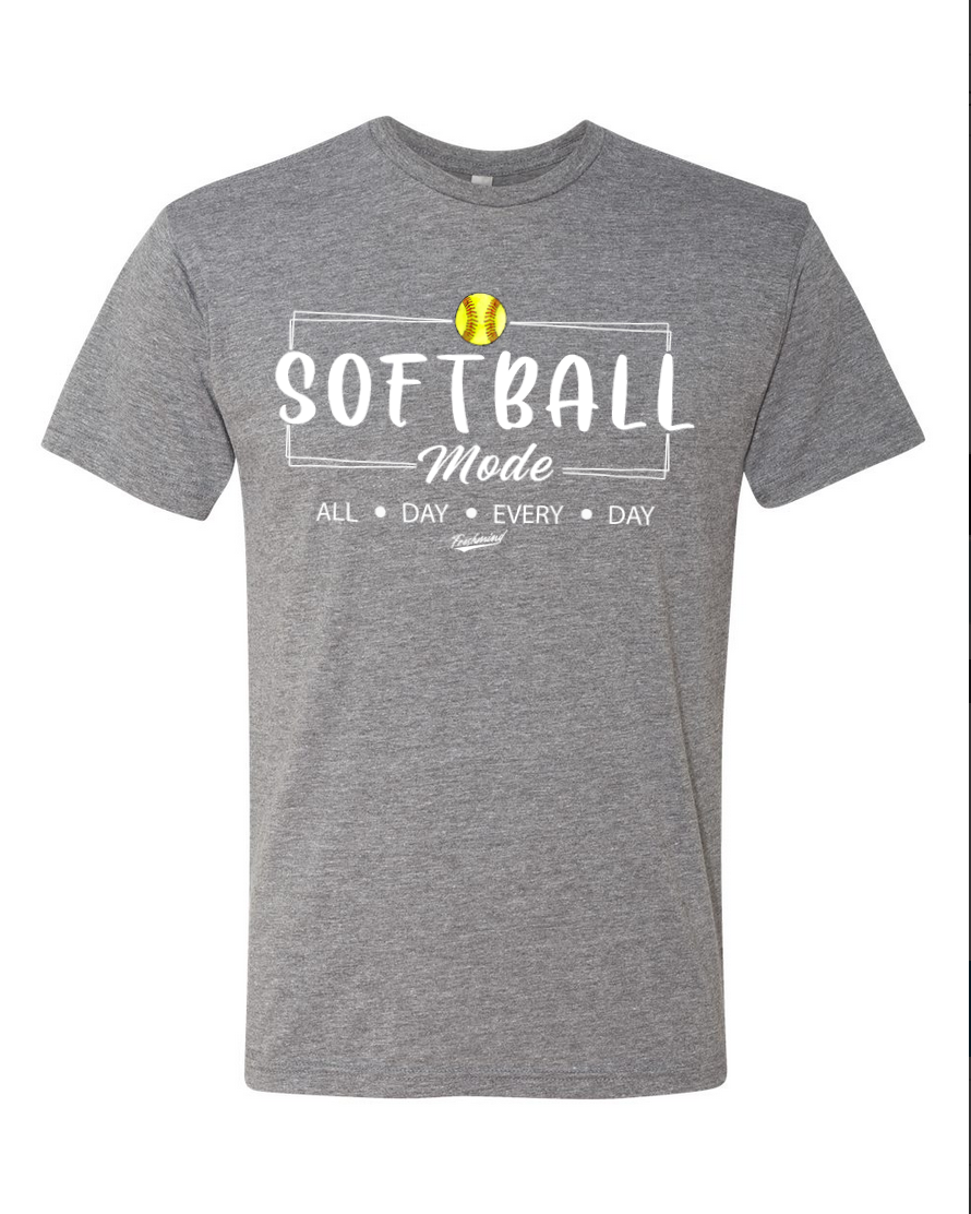 Softball Mode/White – Gray T-Shirt