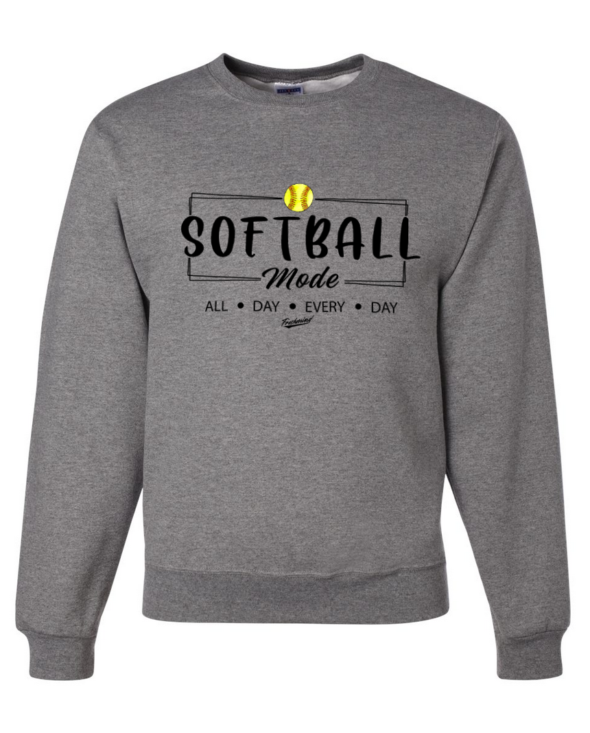 Softball Mode/Black – Dark Gray Crewneck