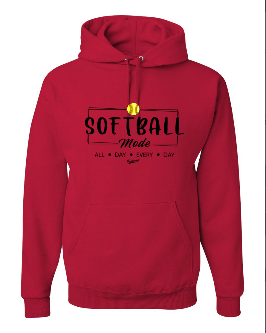 Softball Mode/Black – Red Hoodie