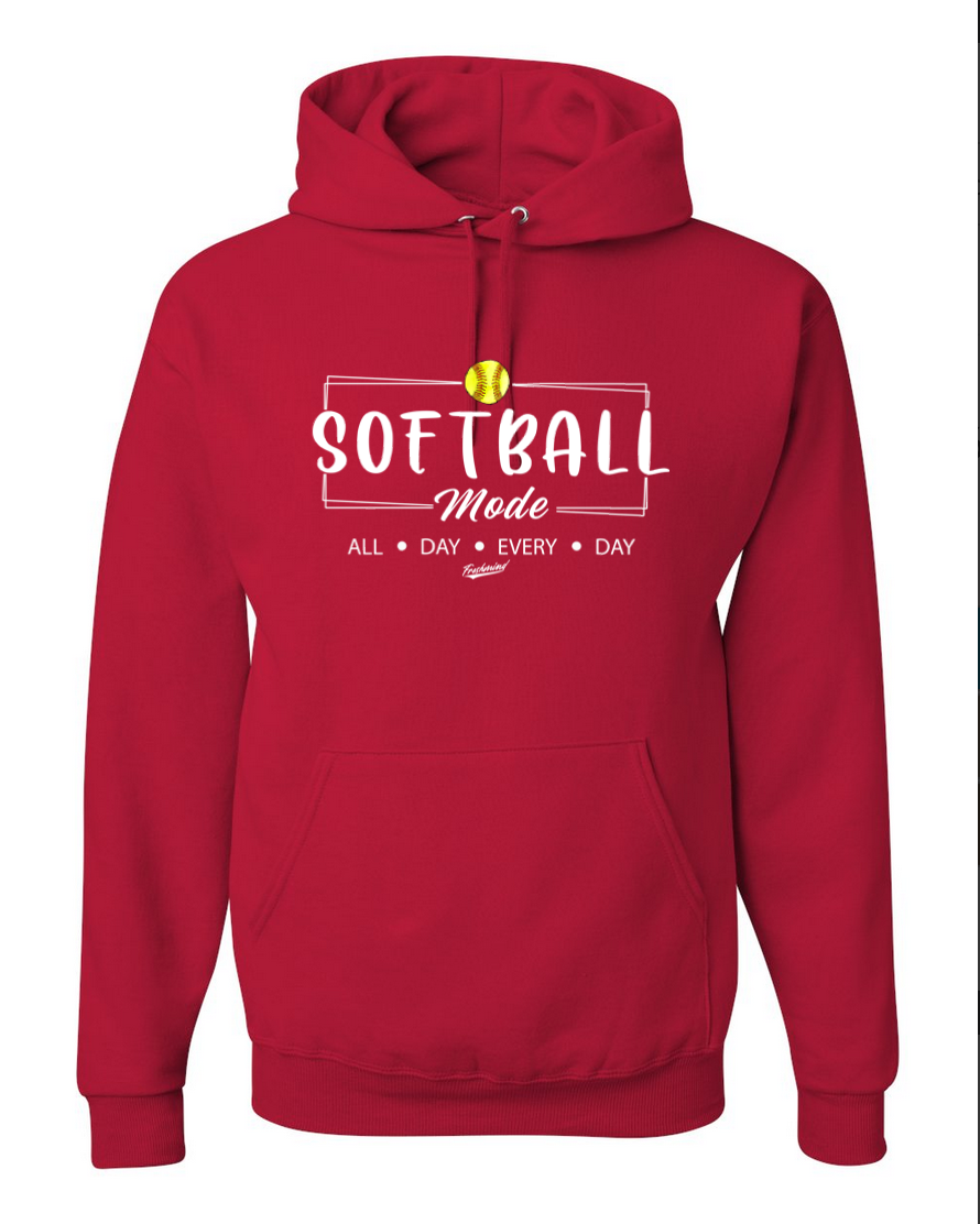 Softball Mode/White – Red Hoodie