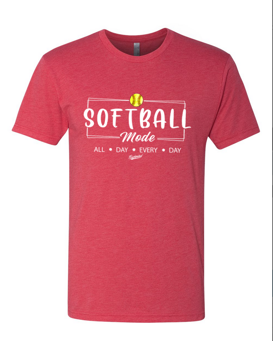 Softball Mode/White – Vintage Red T-Shirt