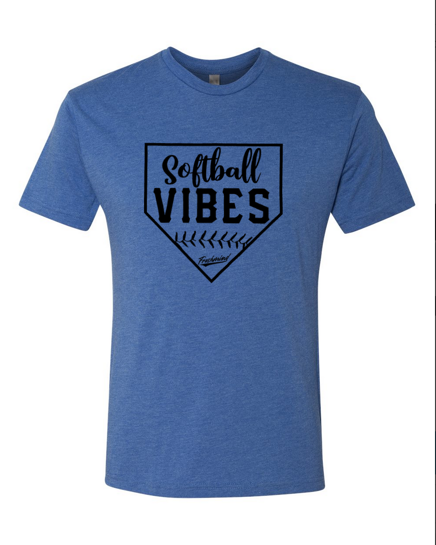 Softball Vibes/Black – Vintage Blue T-Shirt