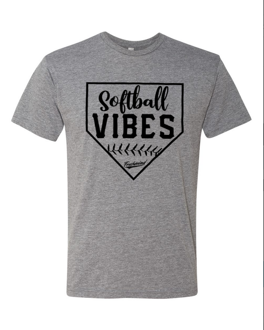 Softball Vibes/Black – Gray T-Shirt
