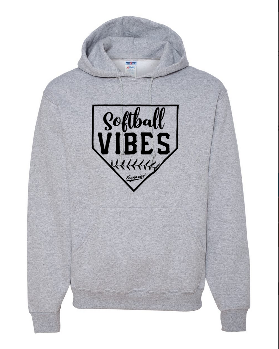 Softball Vibes/Black – Gray Hoodie