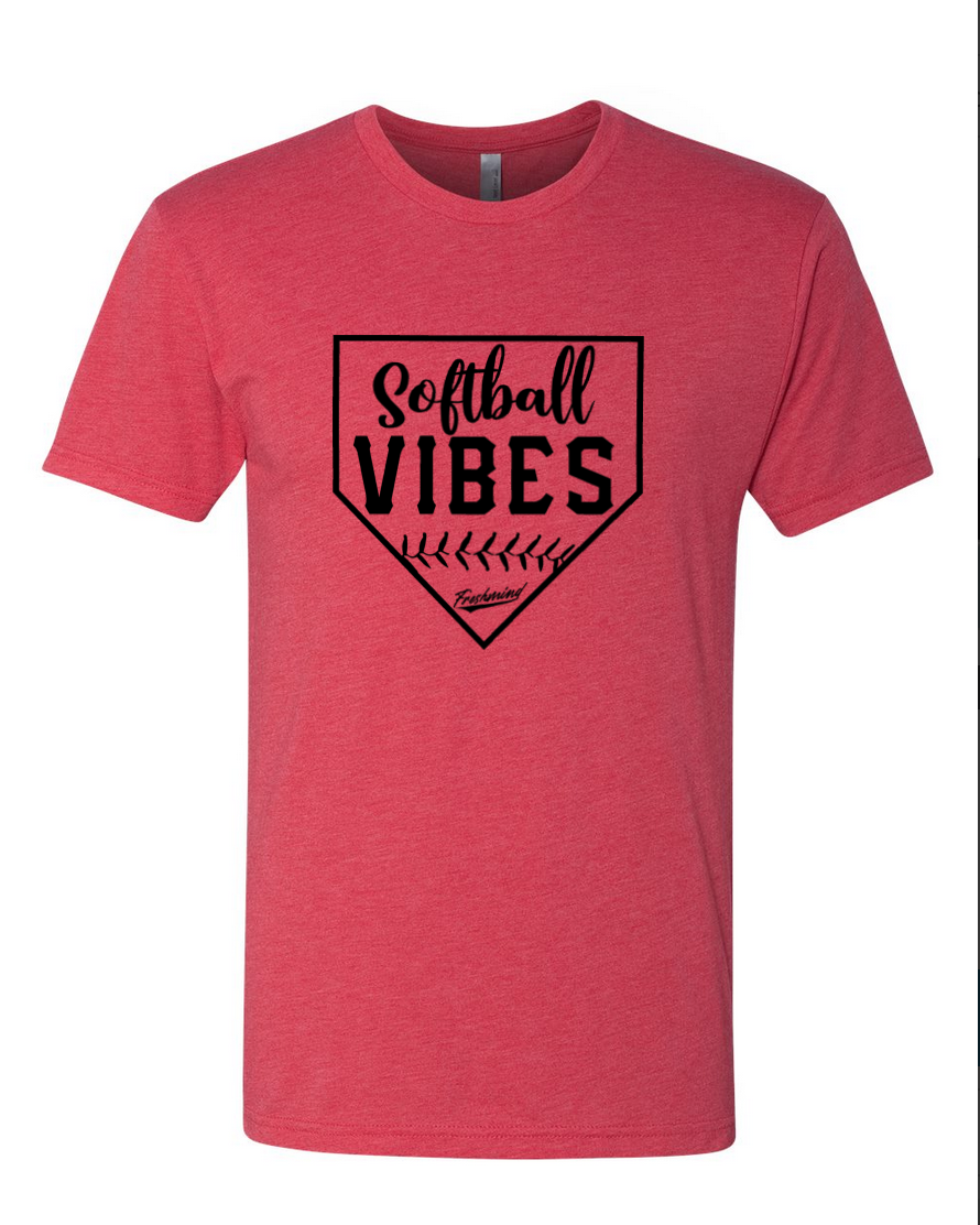 Softball Vibes/Black – Vintage Red T-Shirt