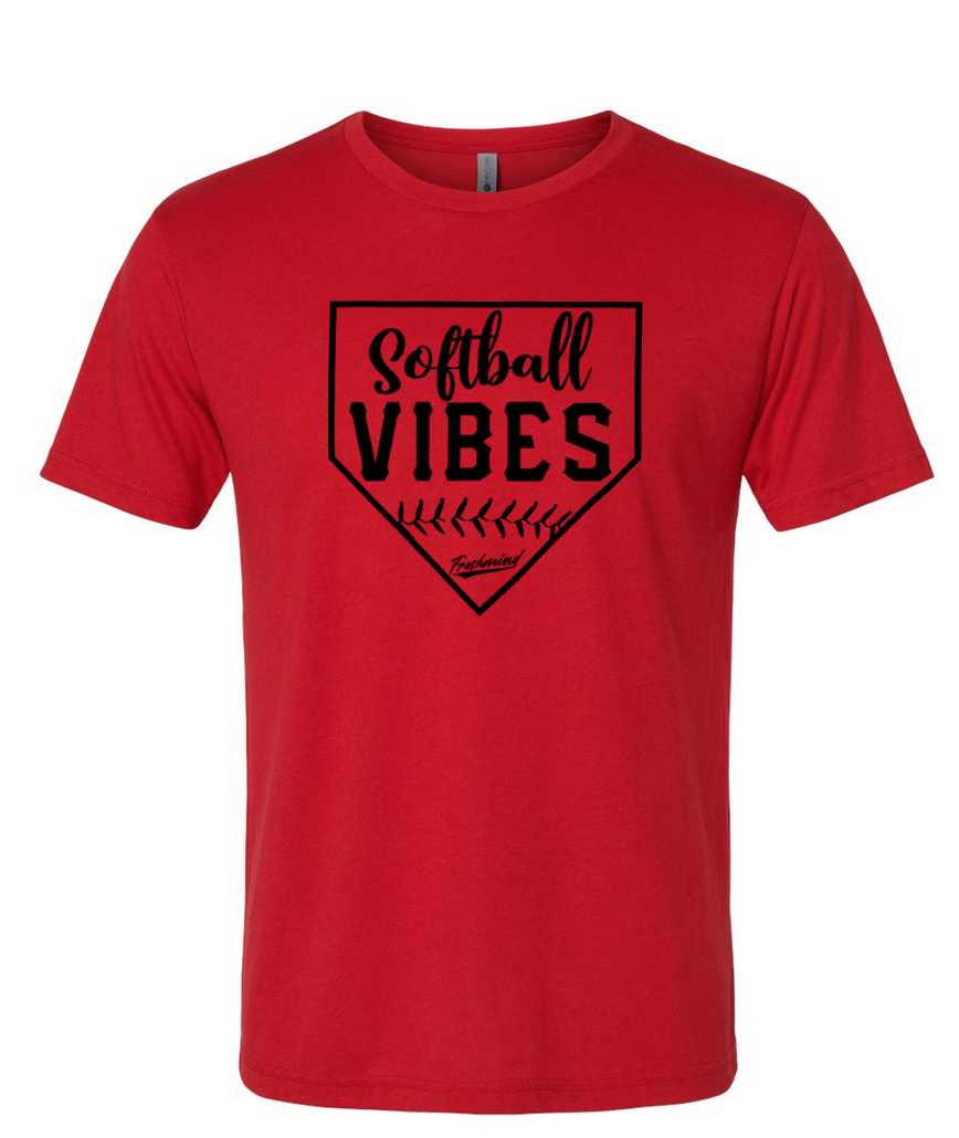 Softball Vibes/Black – Red T-Shirt