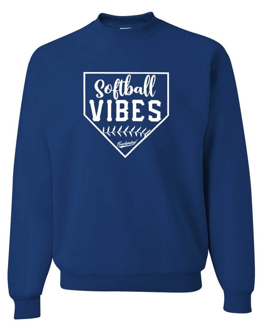 Softball Vibes/White – Royal Crewneck