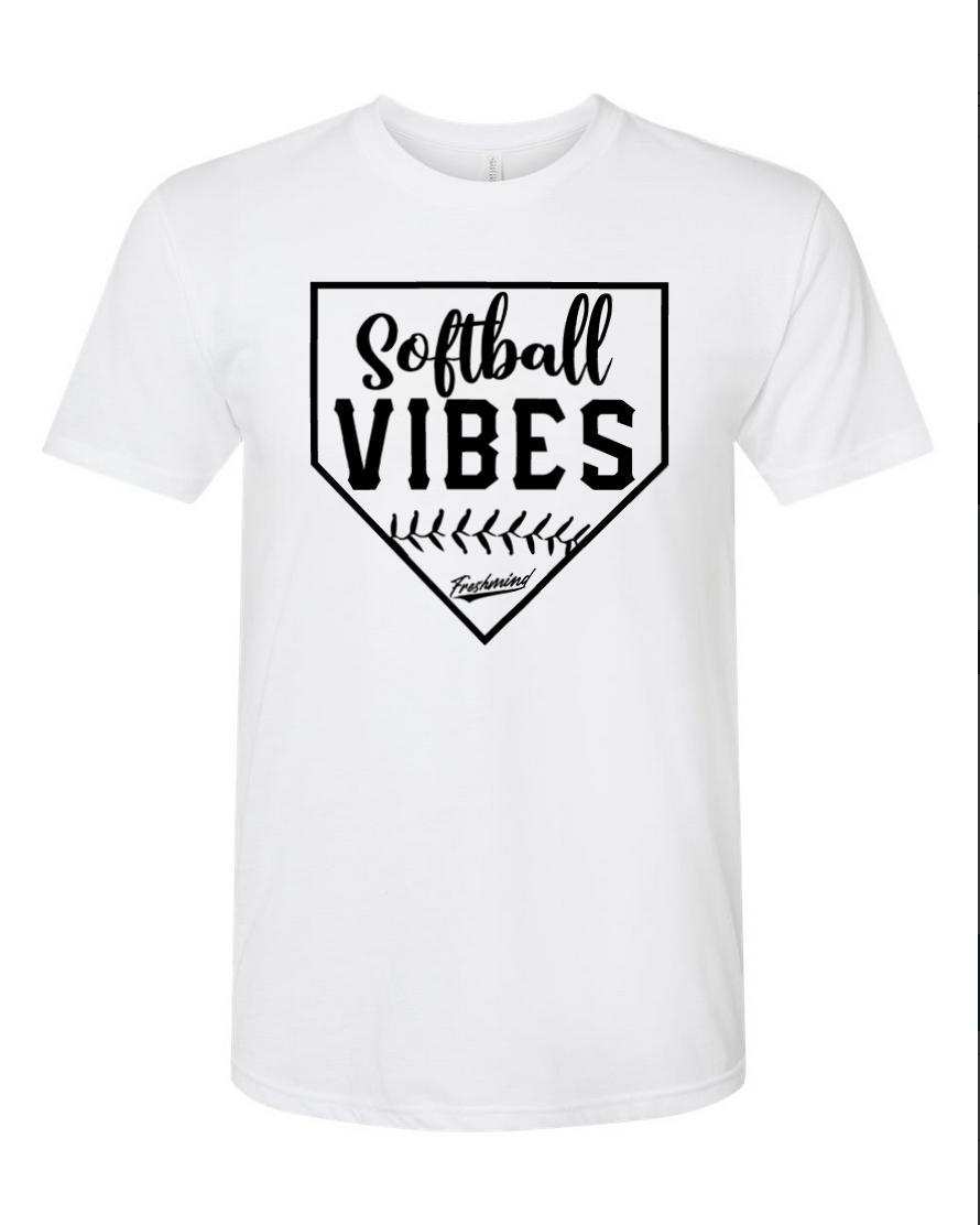 Softball Vibes – White T-Shirt