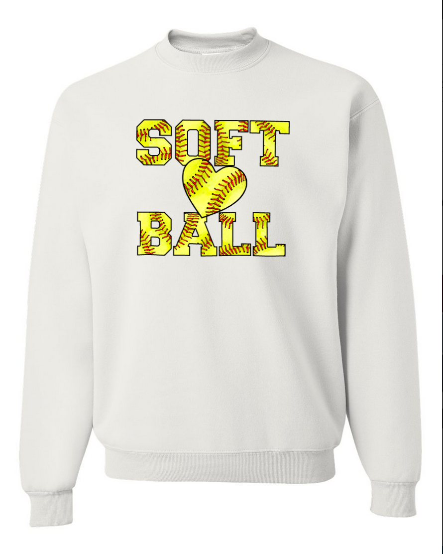 Softball – White Crewneck