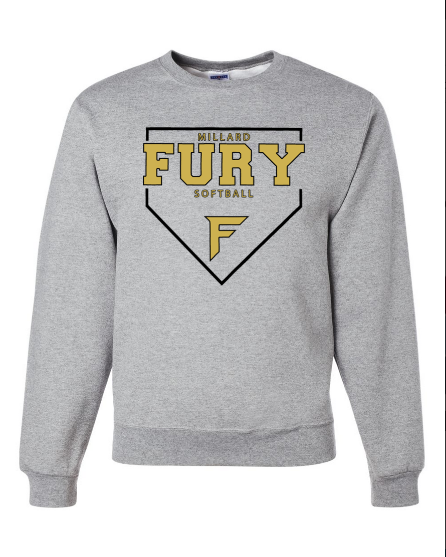 Fury Gold - Home Plate/Black - Gray Crewneck