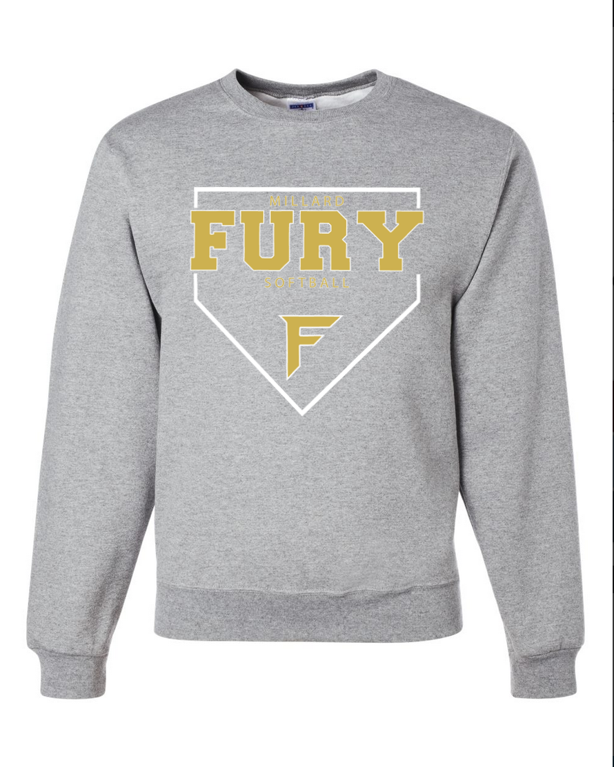 Fury Gold - Home Plate/White - Gray Crewneck