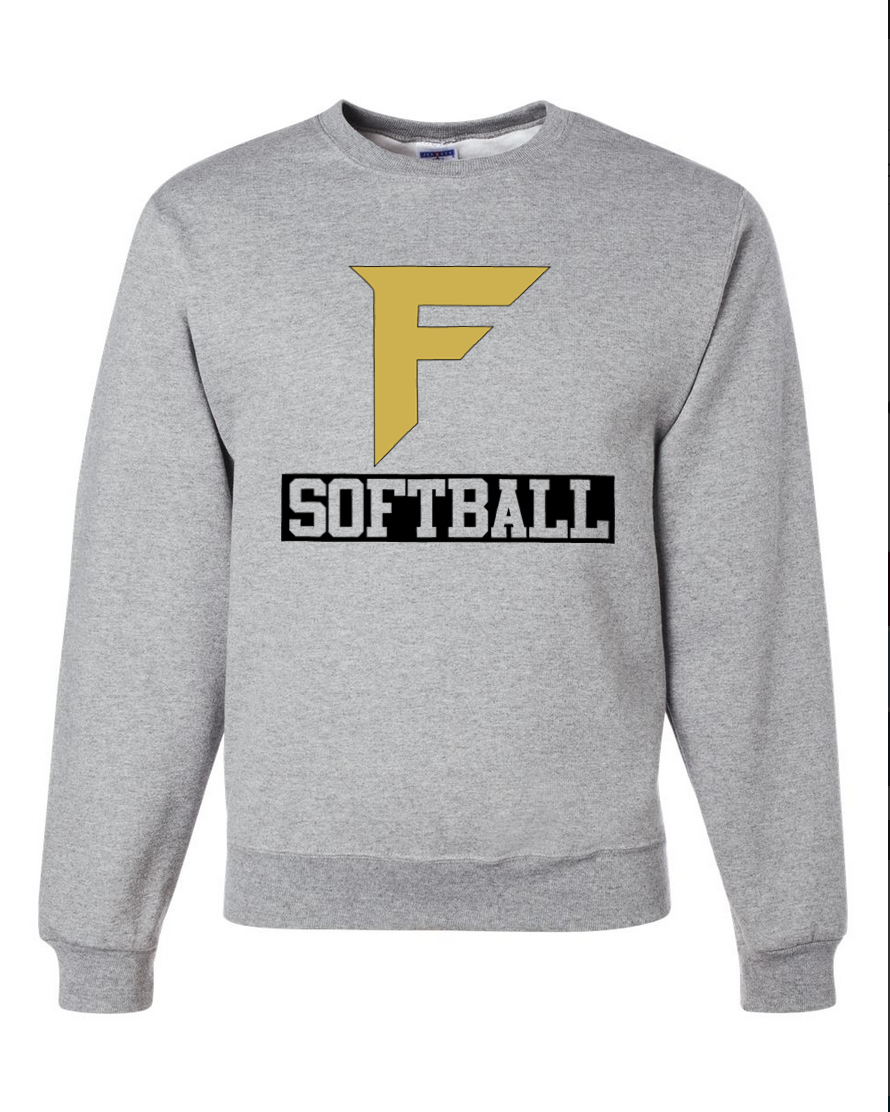 Fury Gold – F Softball/Black – Gray Crewneck